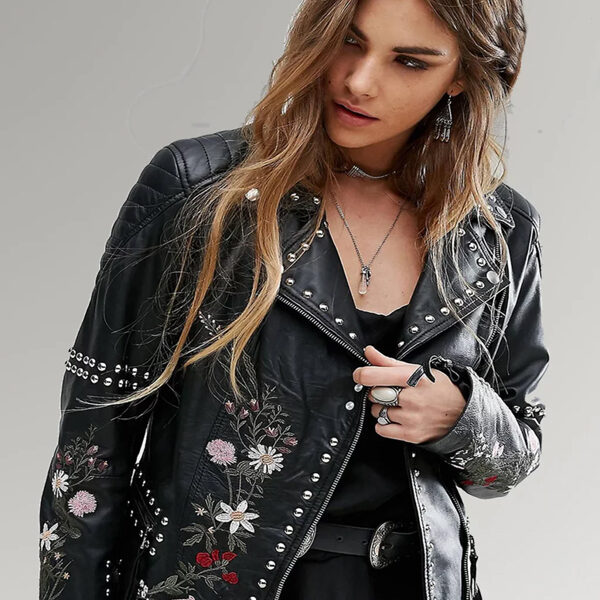 Powell Women’s Black Studded Leather Jacket