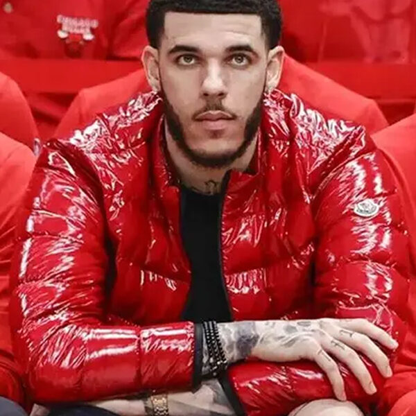 Basketball Player Red Puffer Jacket