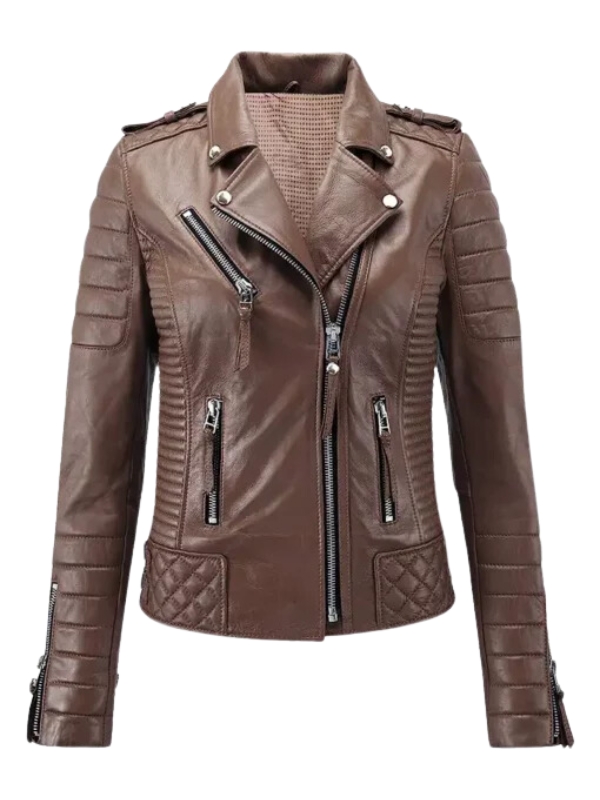 Brown Classic Leather Biker Jacket