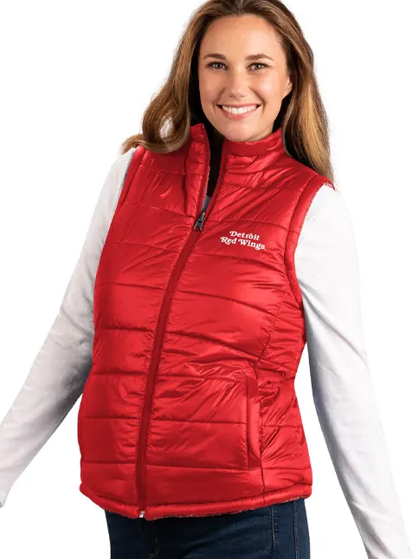 Detroit Red Wings NHL Red Puffer Vest