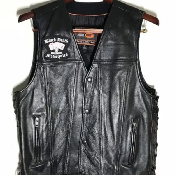 Men’s Vintage Black Leather Vest