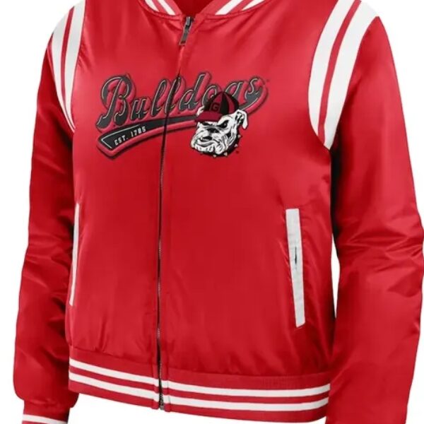 Red Georgia Bulldogs Bomber Jacket