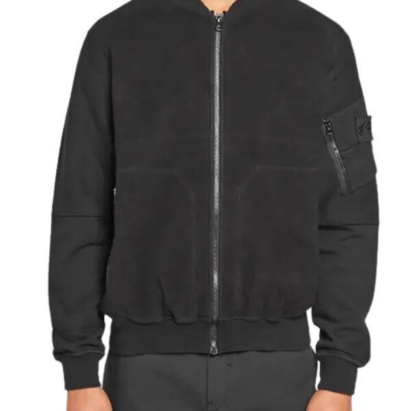 Suede Black Bomber Leather Jacket