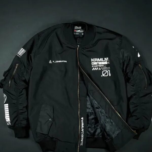 Unisex Techwear Black Bomber Jacket