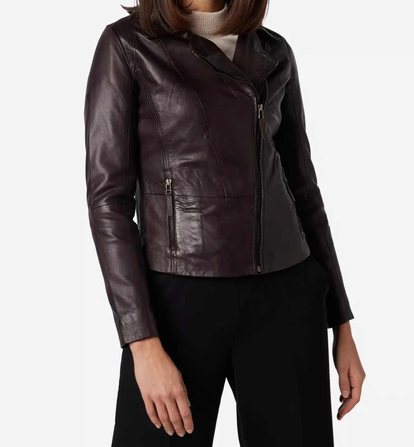 Dark-Brown-Leather-Jacket-Women
