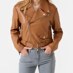 Oversized Brown Leather Jacket Womens